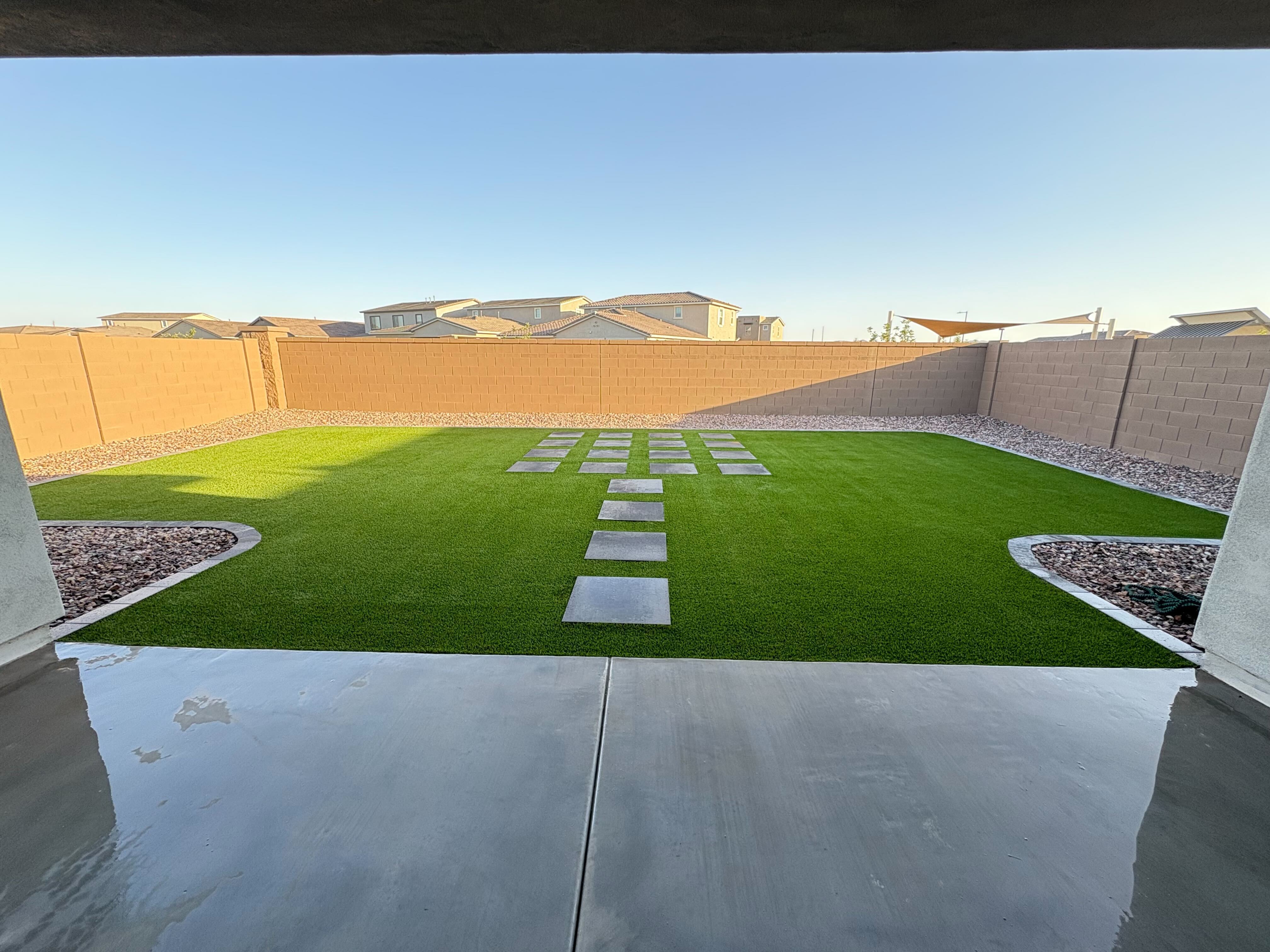 Decorative concrete with integral color and stamped texture