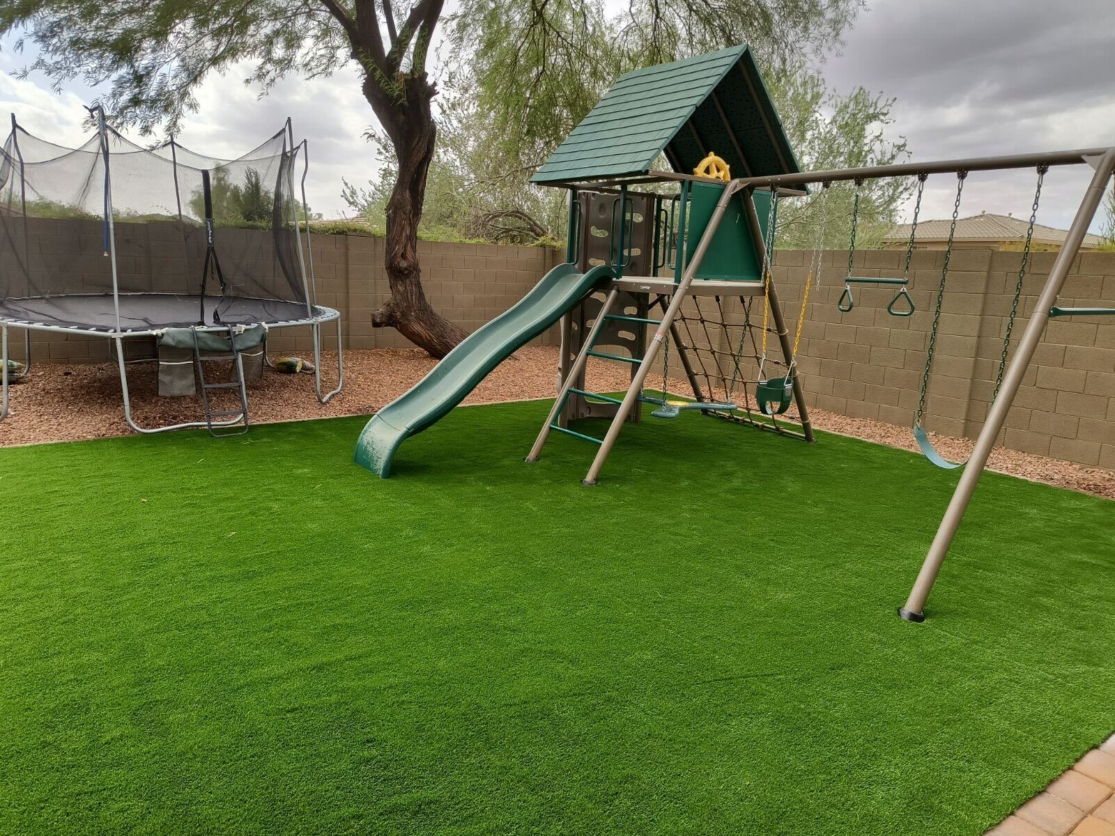 Playground turf protects children